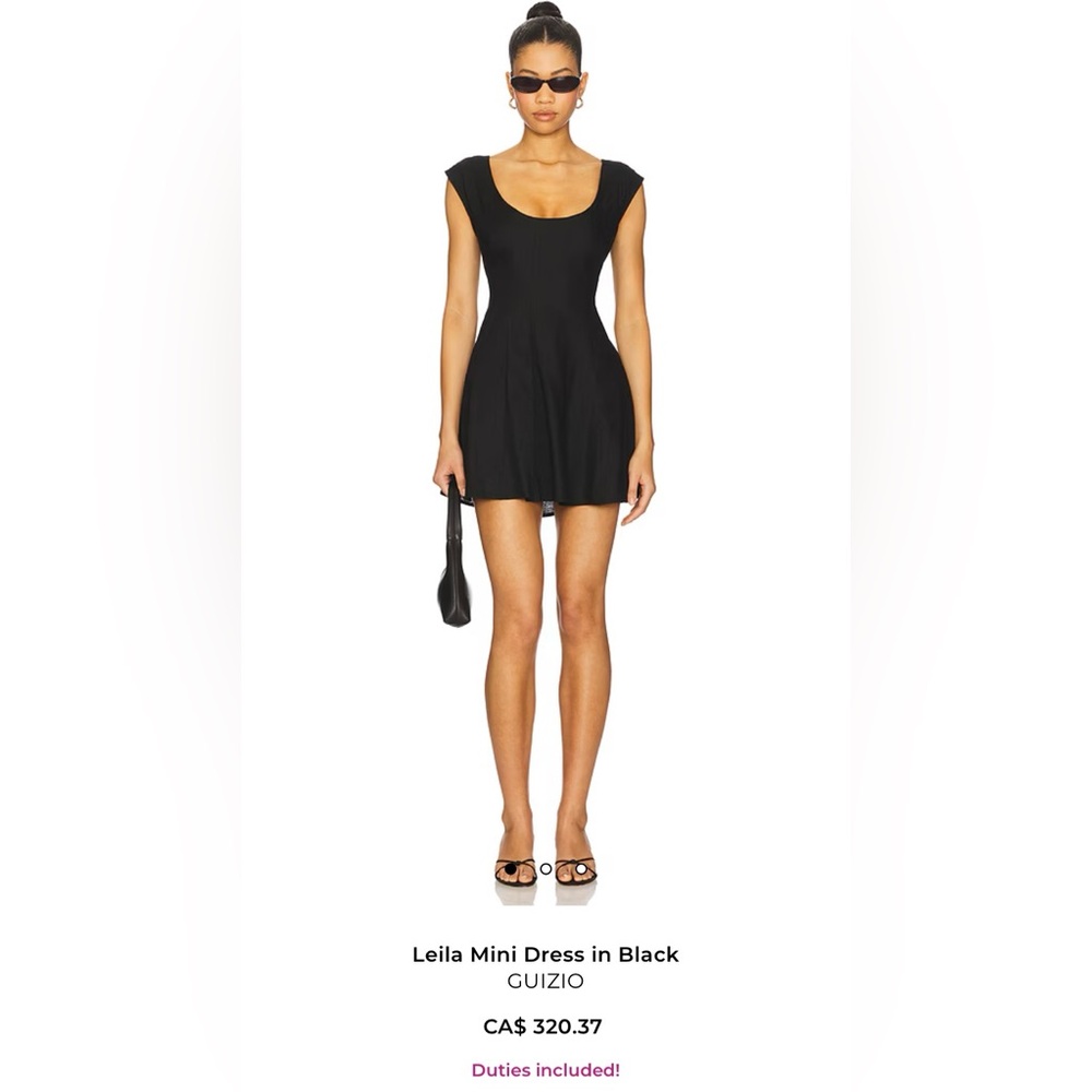 Guizio Leila Mini Dress in Black
